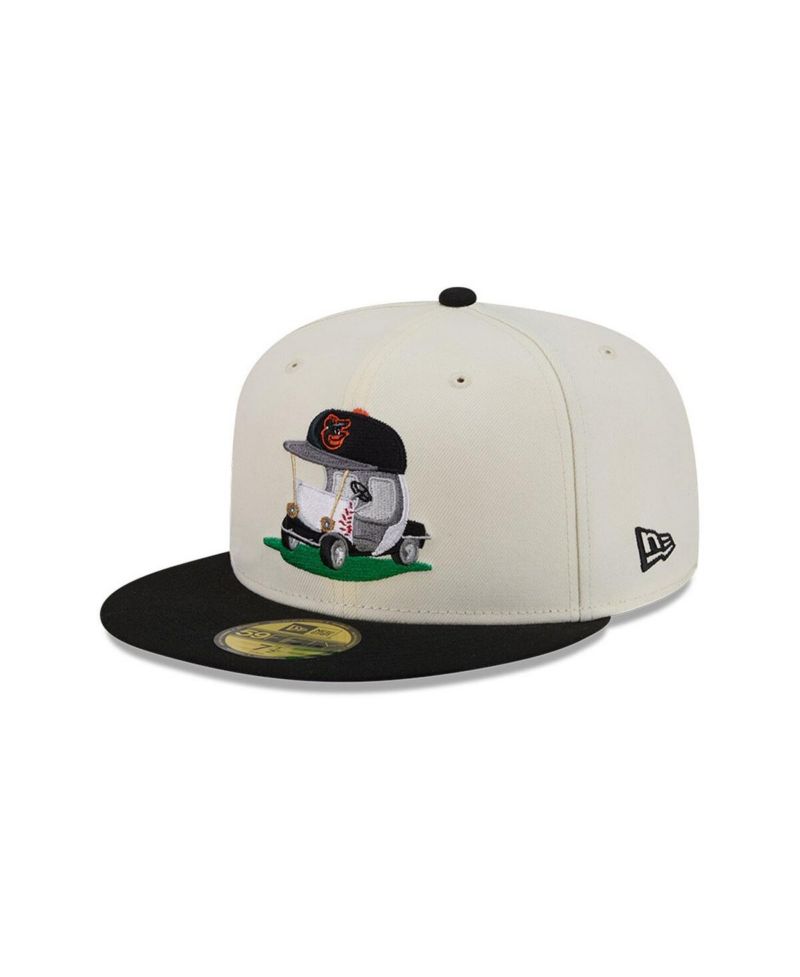 Men's Cream/Black Baltimore Orioles Bullpen Cart 59FIFTY Fitted Hat