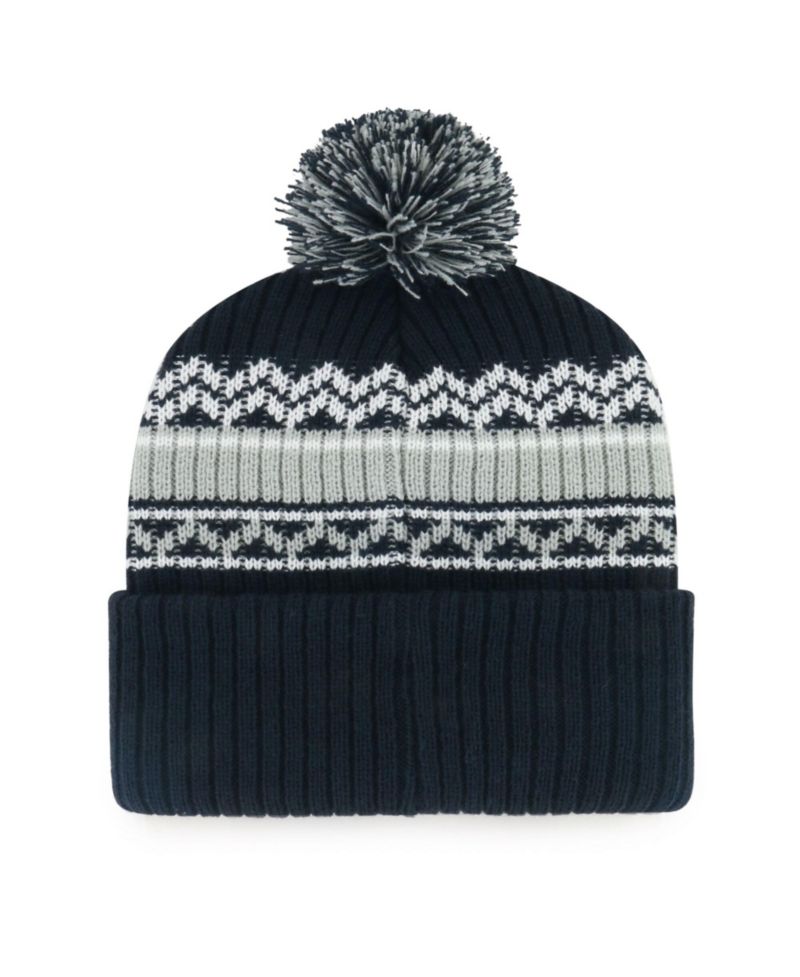 Big Boys and Girls Navy Dallas Cowboys Polar Vortex Cuffed Knit Hat with Pom