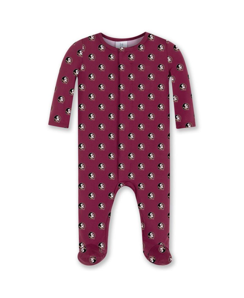 Baby Boys and Girls Garnet Florida State Seminoles Magnetic Closure Sleeper