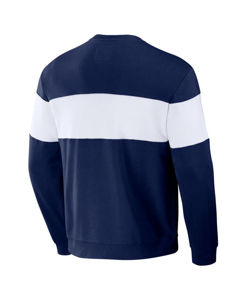 Men's Darius Rucker Collection by Navy Cleveland Guardians Stripe Pullover Sweatshirt