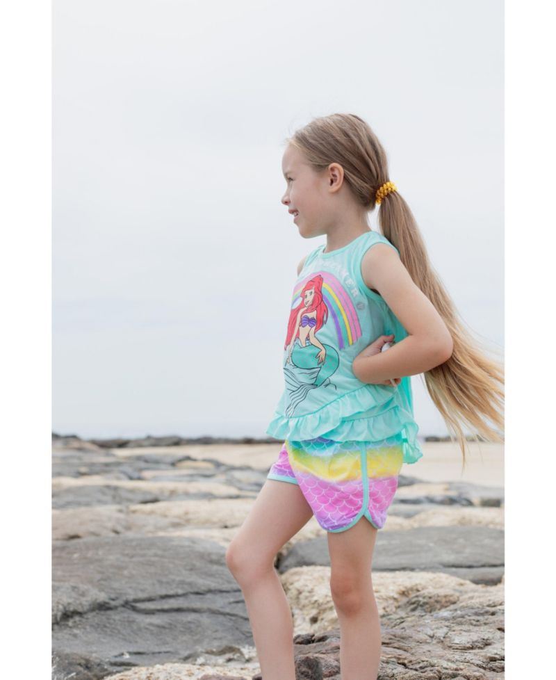 Toddler Girls Princess Moana Belle Minnie Mouse Nightmare Before Christmas Tank Top and French Terry Shorts to