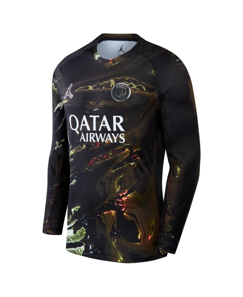 Men's Black Paris Saint-Germain 2025/26 Fifth Stadium Replica Long Sleeve Jersey