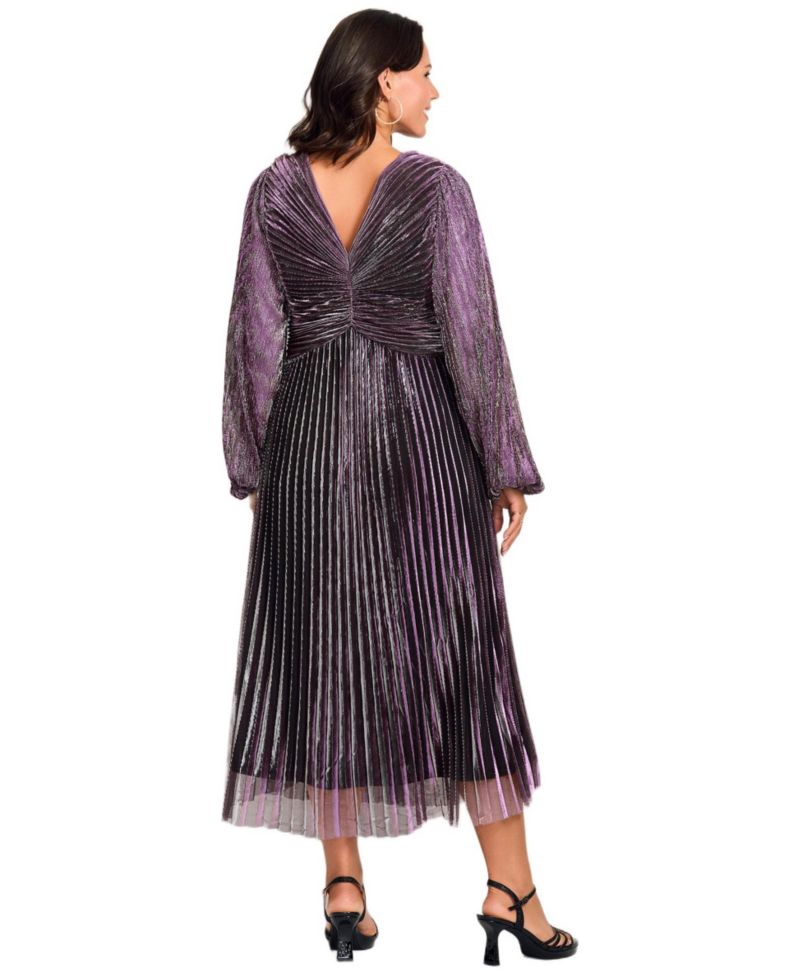Women's Plus Size Pleated Plisse Dress