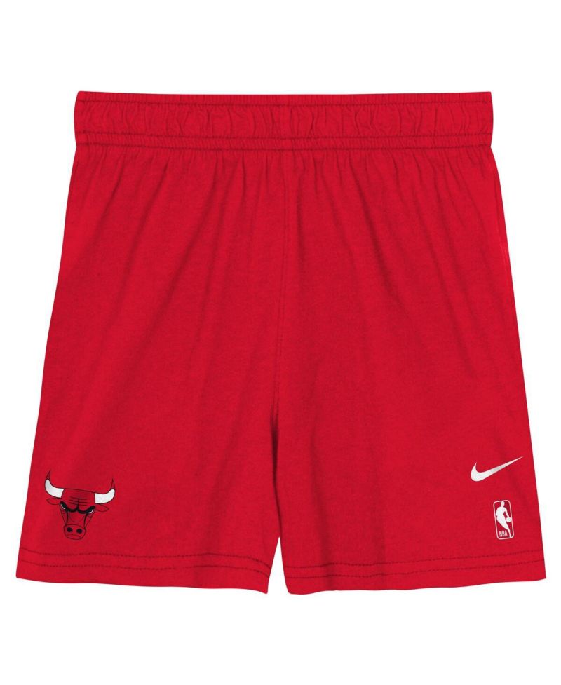 Big Boys and Girls 2-Piece Red/Black Chicago Bulls Practice T-Shirt and Shorts Set