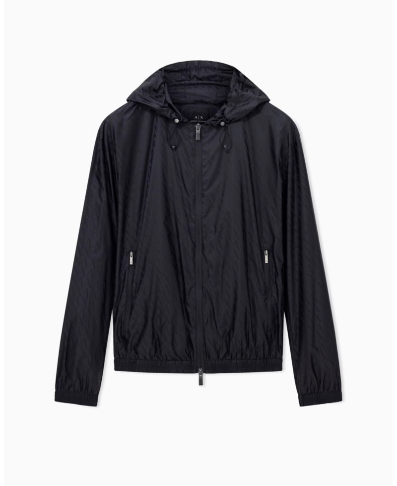 Men's Jacquard Allover Logo Windbreaker Jacket
