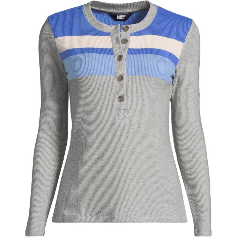 Plus Size Long Sleeve Cozy Rib Henley Top