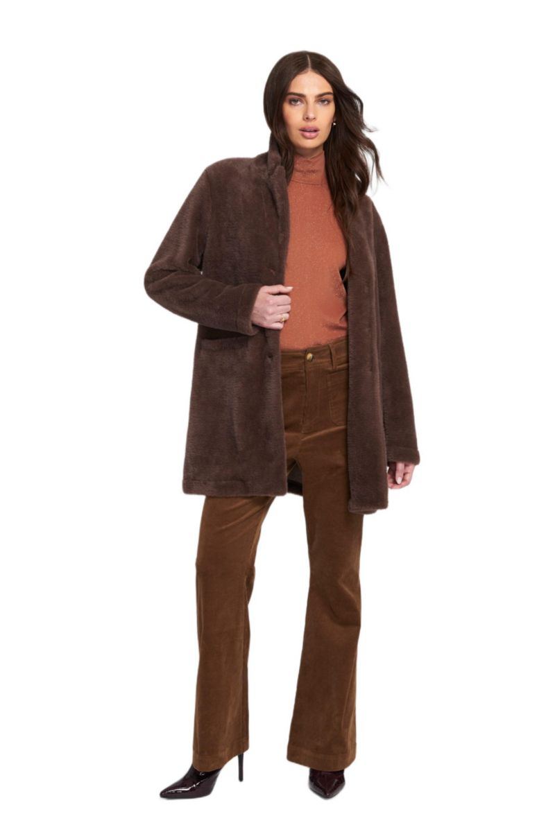 Women's Fuzzy Knit Coat Teddy