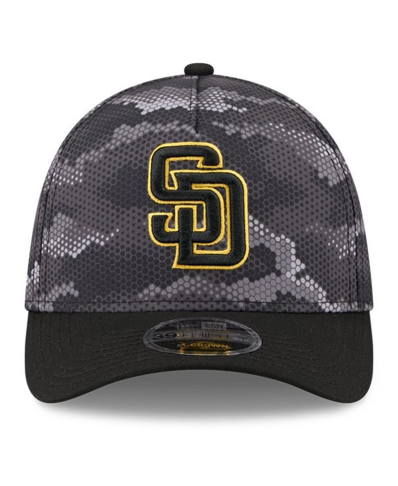 Men's Black San Diego Padres Camo 39THIRTY A-Frame Flex Hat