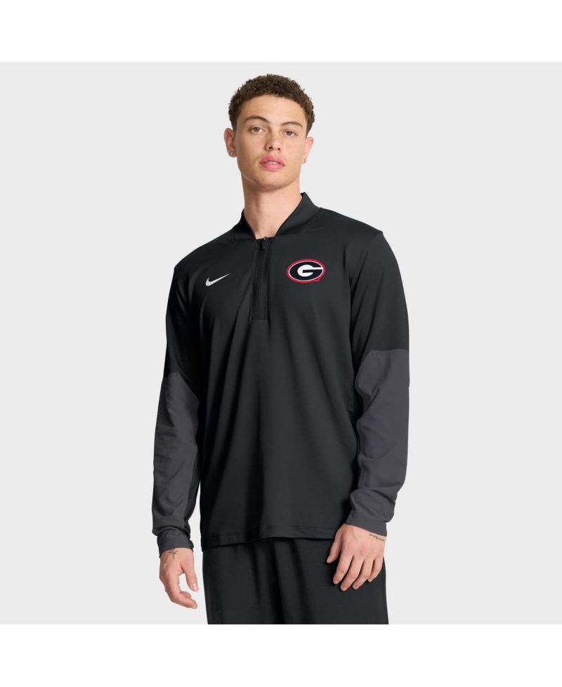 Men's Black Georgia Bulldogs One Goal Performance Half-Zip Pullover Hoodie