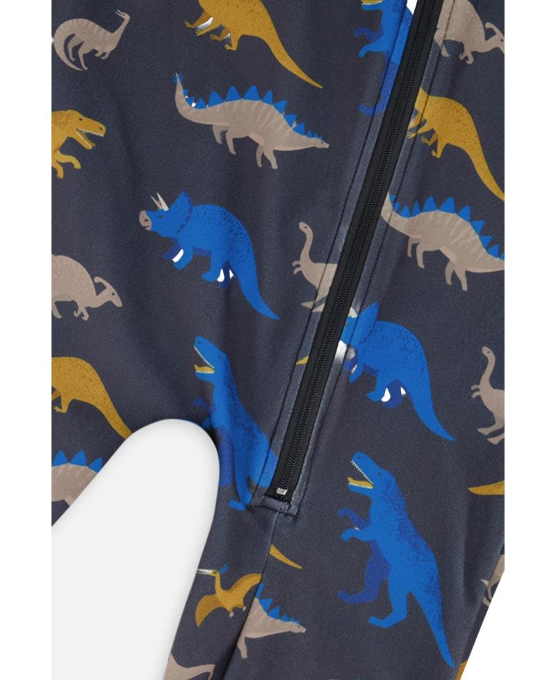 Little and Big Boy (6-14) One Piece Thermal Underwear Dinosaur Print