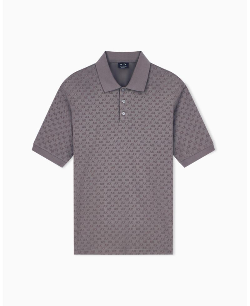 Men's Flocked All Over Logo Polo Shirt
