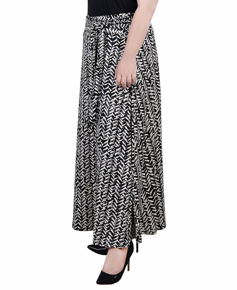 Petite Printed Maxi Skirt with Sash Waist Tie