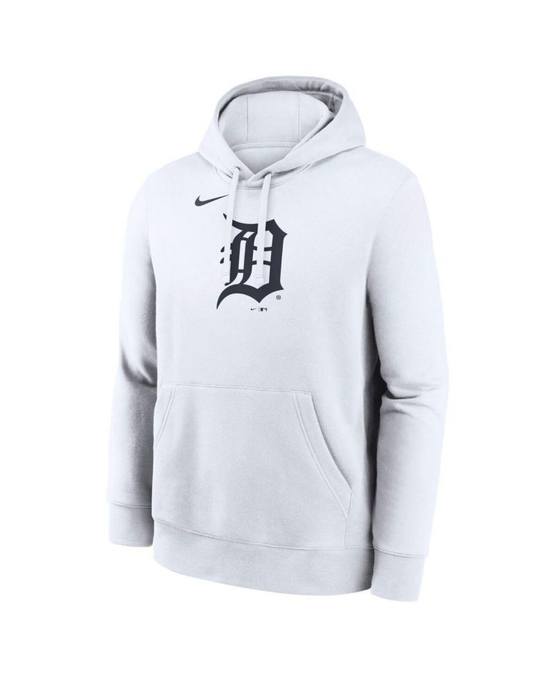 Men's White Detroit Tigers Logo Club Hoodie