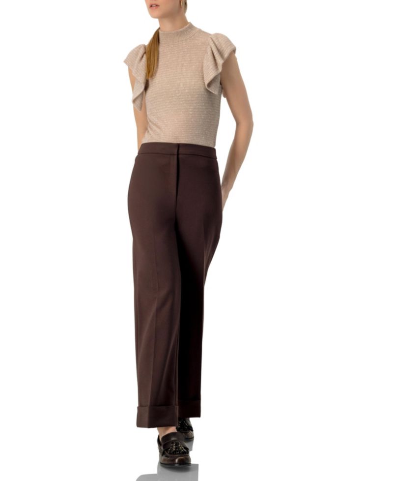 Women's Knitted Ruffle Sleeve Blouse