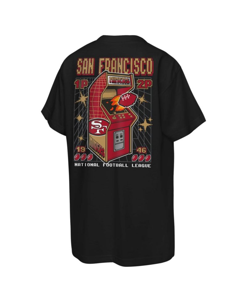 Big Boys and Girls Black San Francisco 49ers Retro Arcade T-Shirt