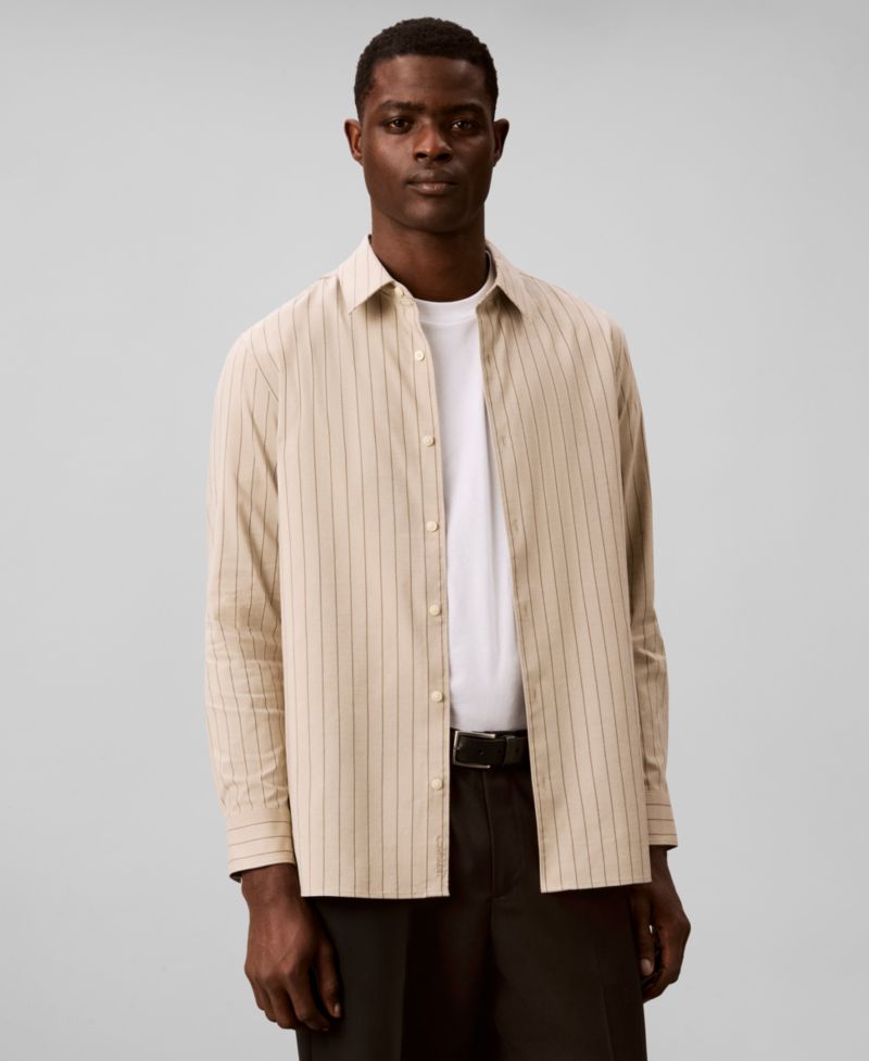 Men's Pinstripe Classic Long-Sleeve Shirt