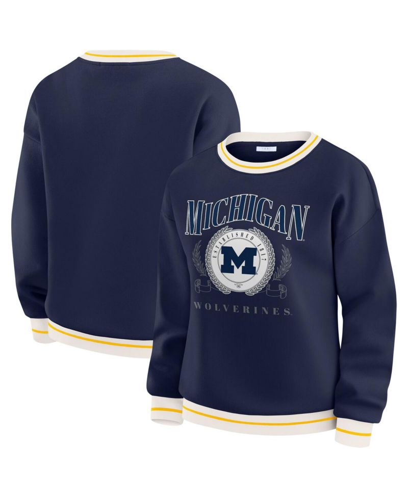 Women's Navy Michigan Wolverines Seal Sweatshirt