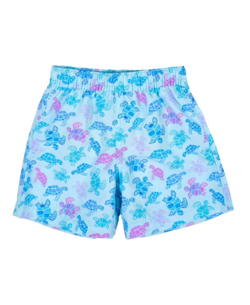 Little Boys Turtle Print Swim Trunk