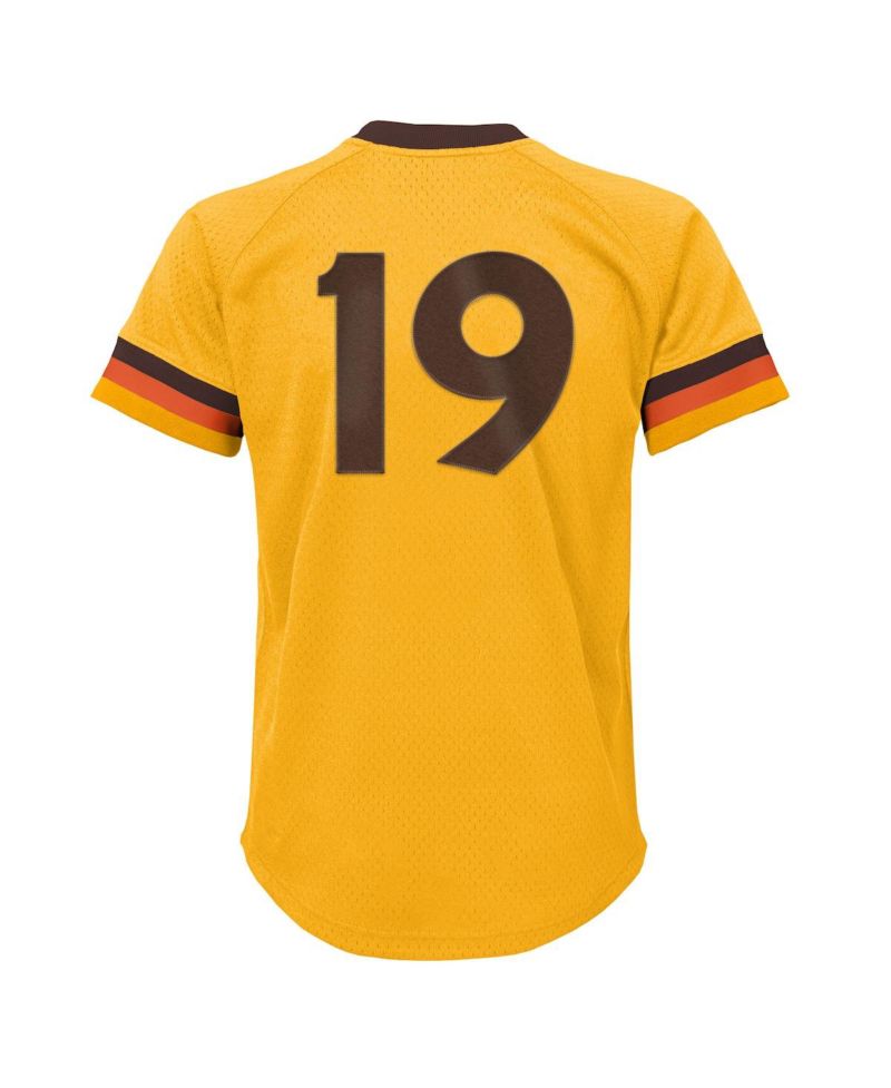 Big Boys and Girls Tony Gwynn Gold San Diego Padres Cooperstown Collection Mesh Batting Practice Jersey
