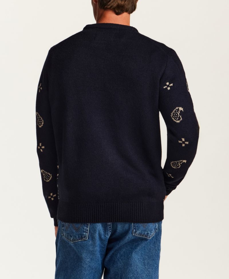 Men's Chunky Paisley Crew Neck Sweater
