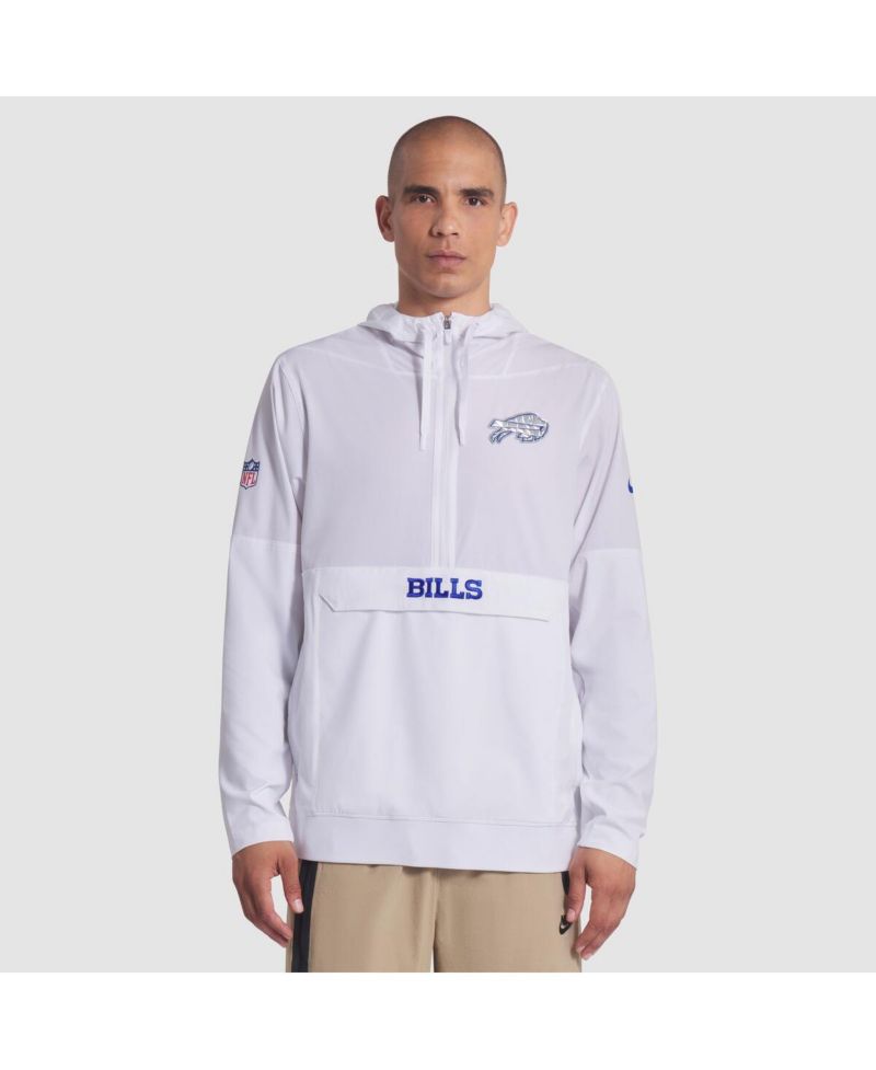 Men's White Buffalo Bills 2025 Rivalries Collection Sideline Anorak Half-Zip Hoodie Jacket