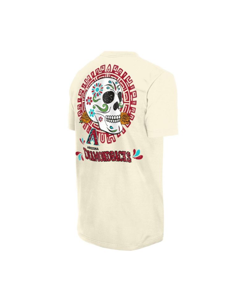 Men's Natural Arizona Diamondbacks Dia de los Muertos Sugar Skull T-Shirt