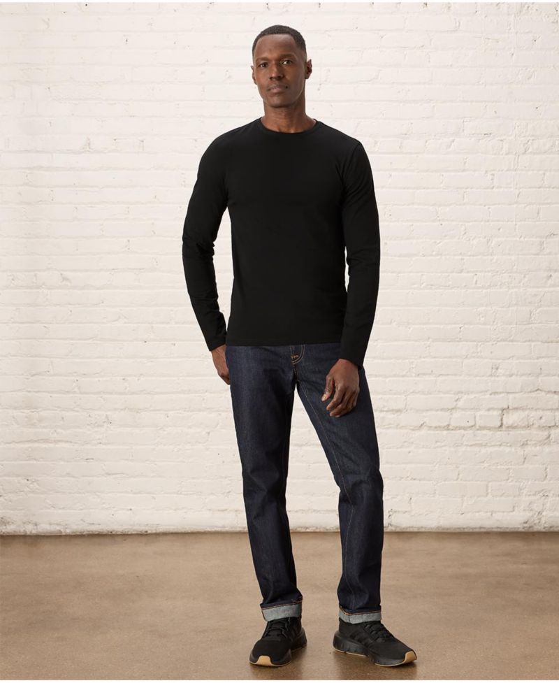 Men's Organic Cotton Luxe Stretch Jersey Slim Long Sleeve Tee