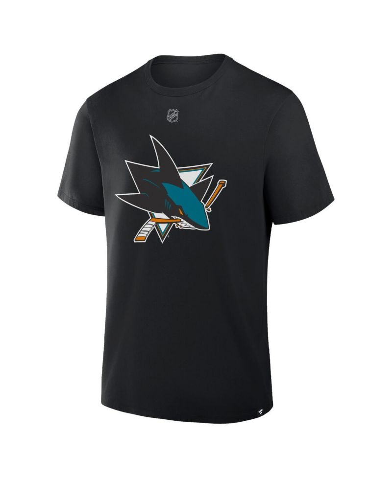 Men's Macklin Celebrini Black San Jose Sharks Authentic Stack Name and Number T-Shirt