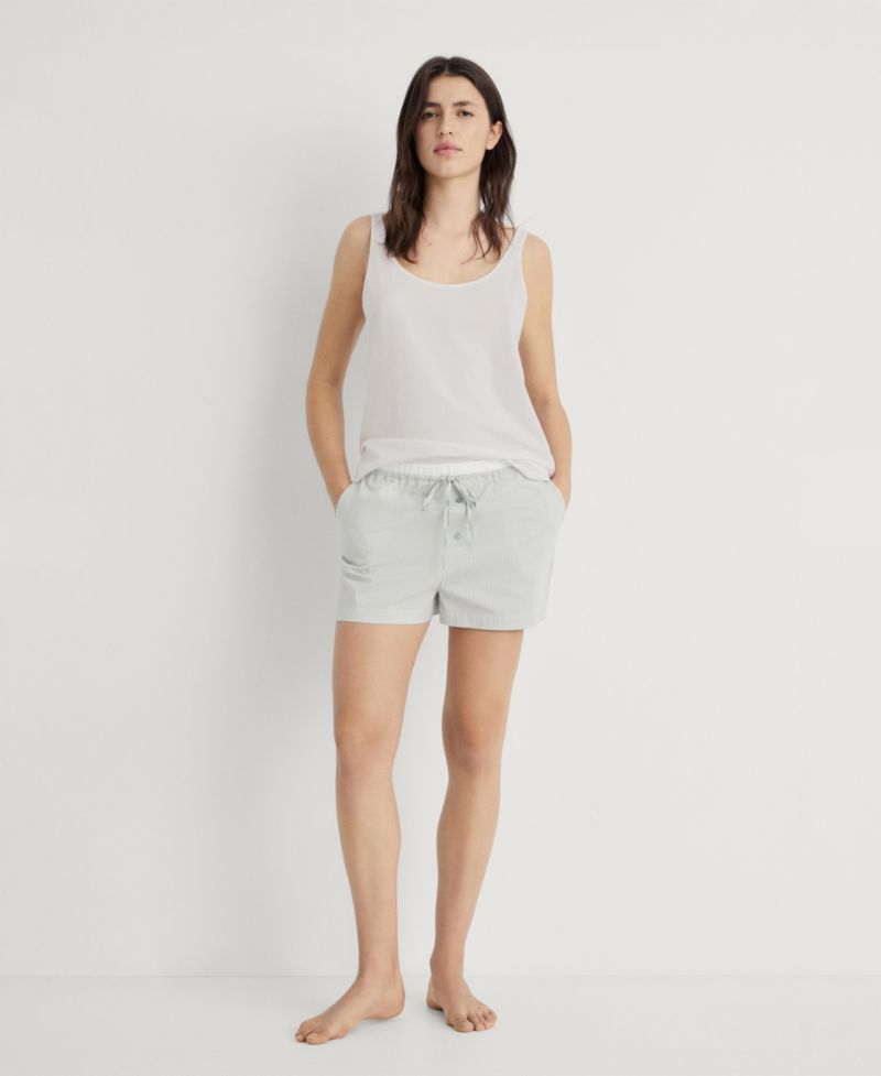Women's Elasticated Detail Striped Pajama Shorts