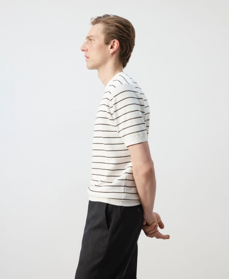 Men's Striped Knit Cotton T-Shirt