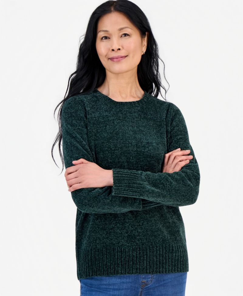 Women's Crewneck Chenille Long-Sleeve Sweater