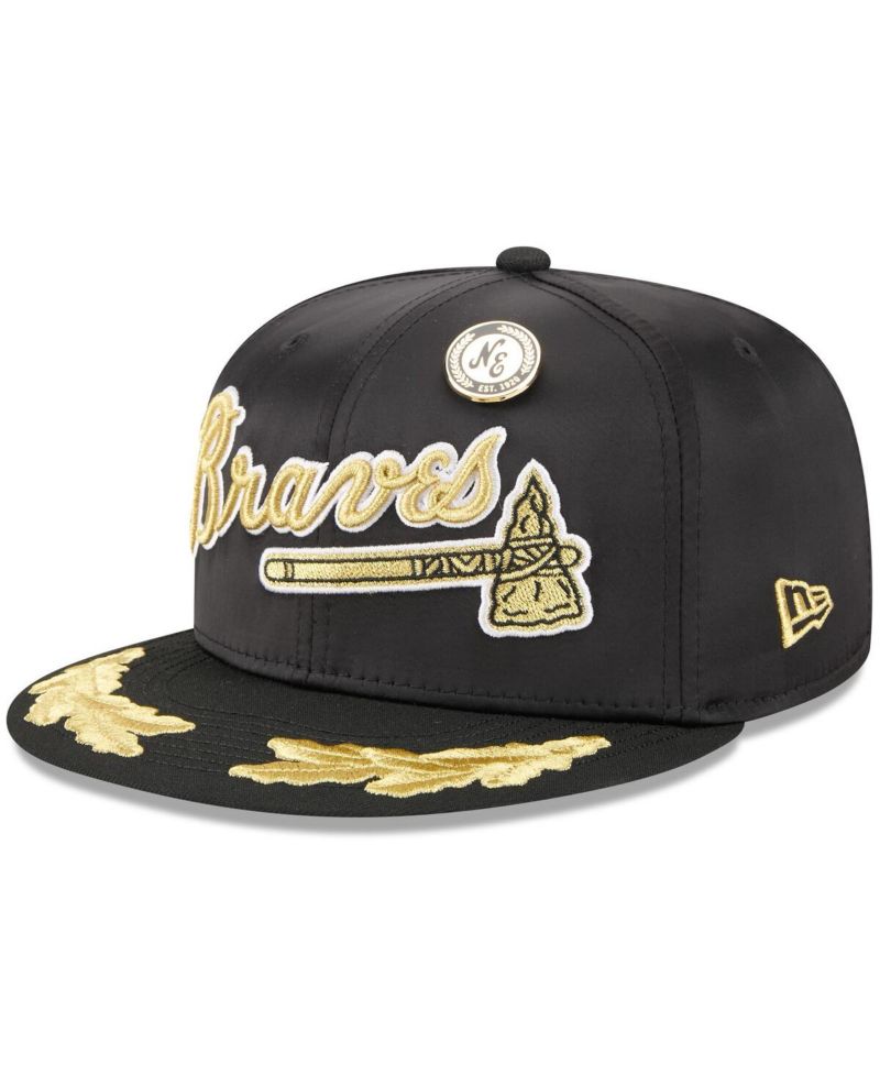 Men's Black Atlanta Braves 2025 59FIFTY Day Gold Leaf 59FIFTY Fitted Hat