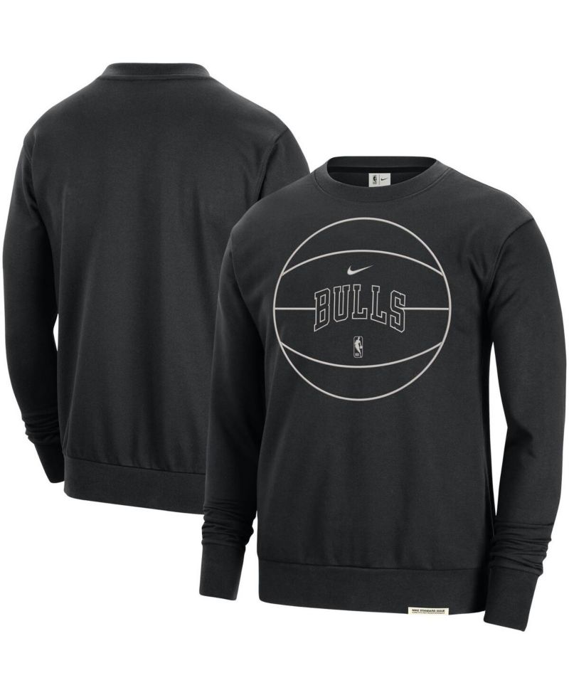 Men's Black Chicago Bulls 2023/24 Authentic Standard Issue Travel Performance Pullover Sweatshirt