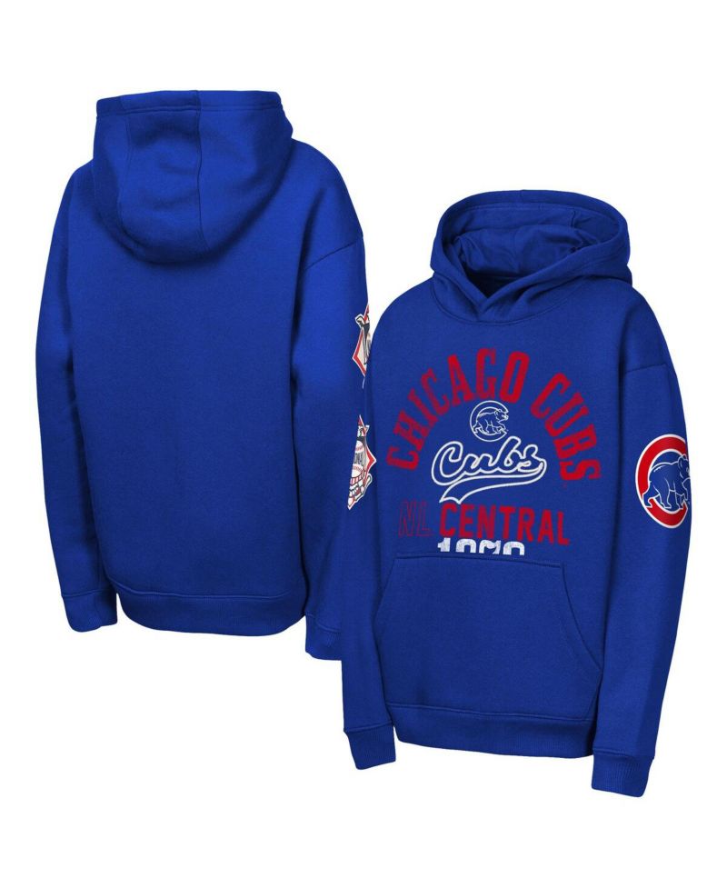 Big Boys and Girls Royal Chicago Cubs Premium Sweep Fleece Hoodie