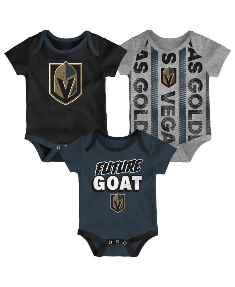 Baby Boys and Girls 3-Pack Vegas Golden Knights Loyal Buddies Bodysuit Set