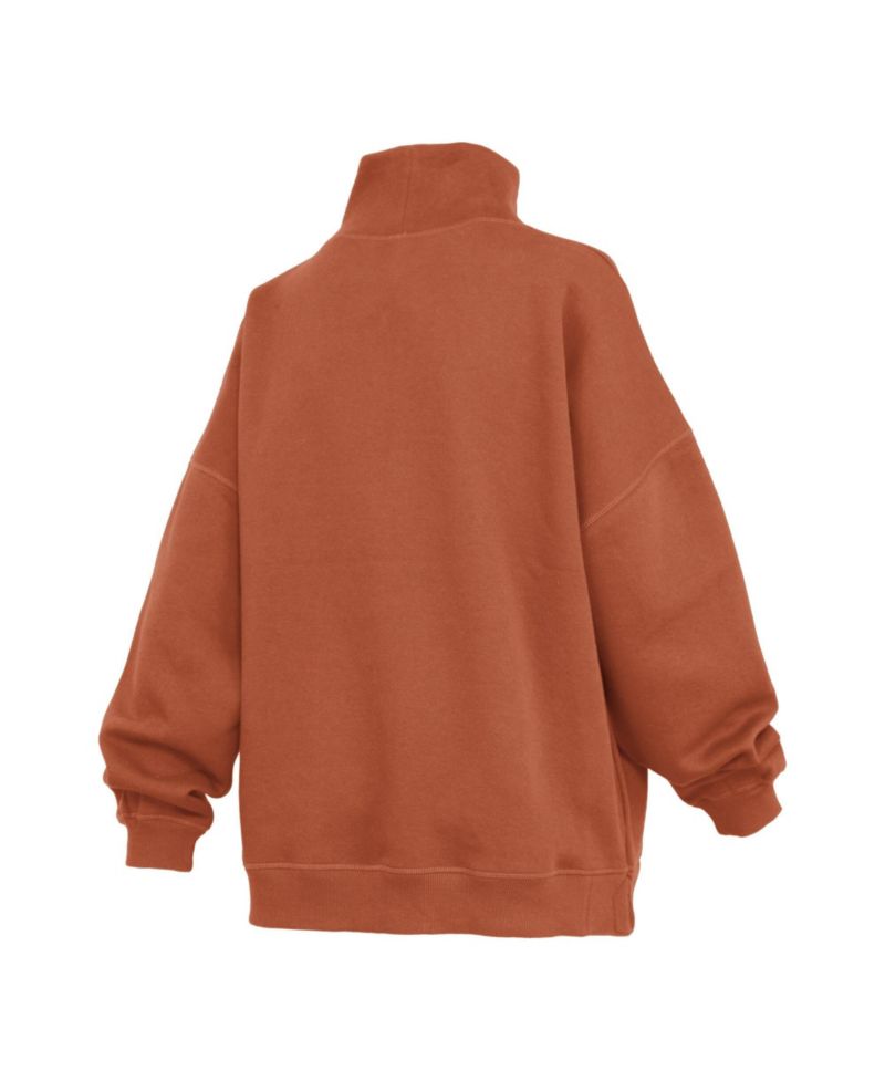 Women's Texas Orange Texas Longhorns Oversized Mock Neck Sweatshirt