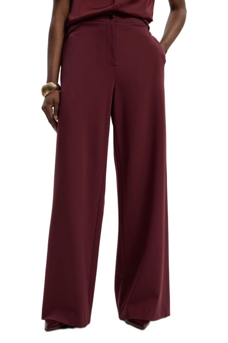 Women's Ponte PU Wide Leg Pants.