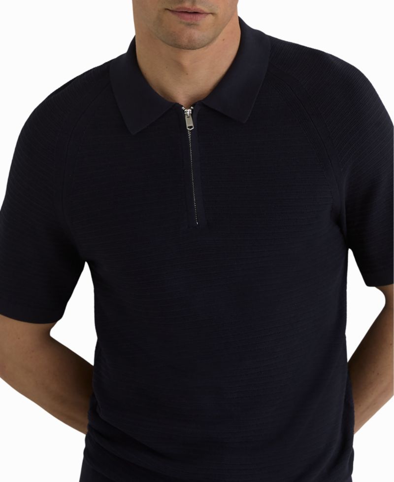 Men's Estate Textured-Knit Half-Zip Polo Shirt
