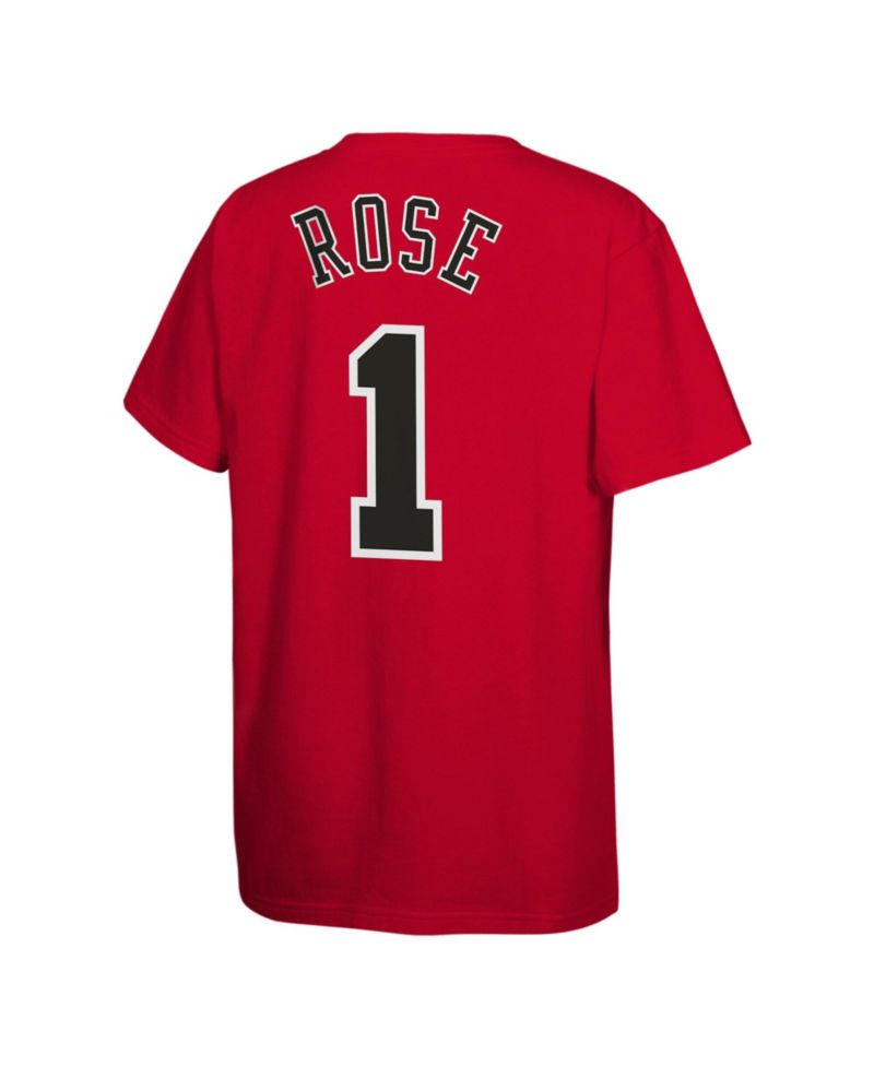Big Boys and Girls Derrick Rose Red Chicago Bulls Hardwood Classics Name & Number T-Shirt
