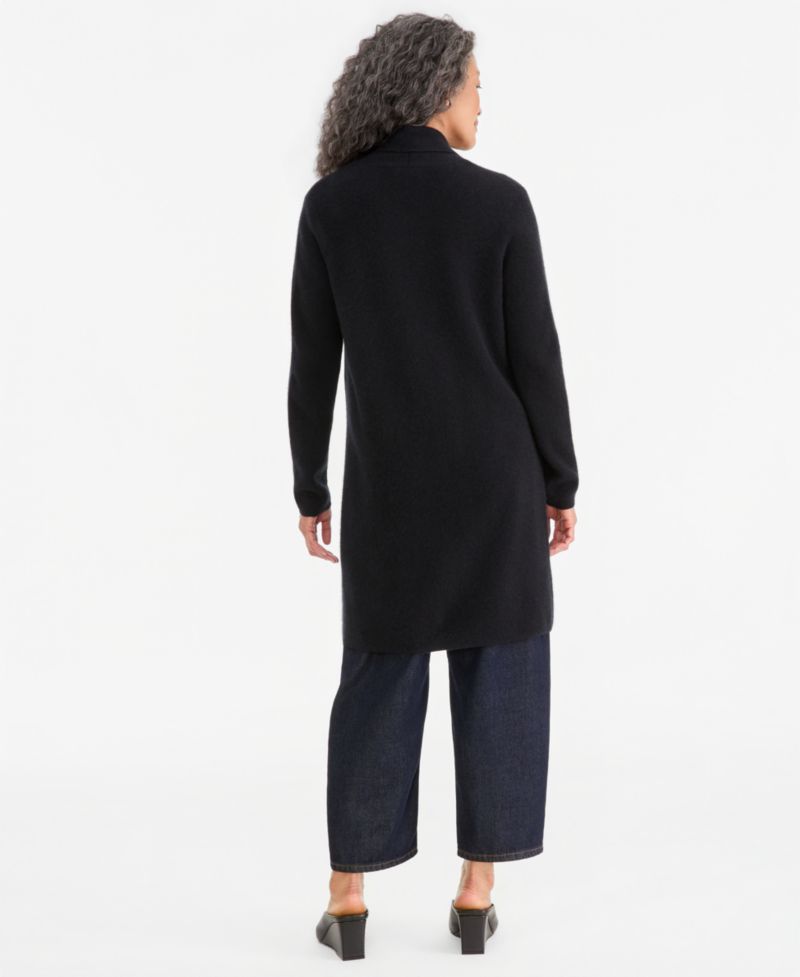Women's 100% Cashmere Fylaway Duster Shawl-Collar Cardigan