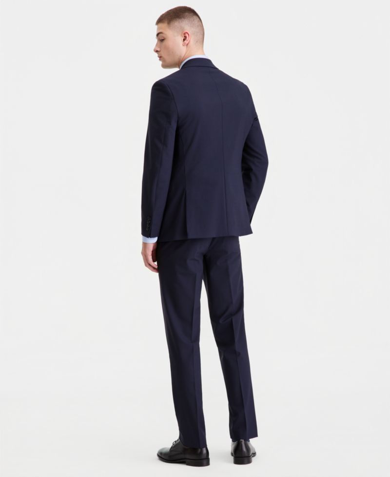 Men's Slim-Fit Solid Wool Suit Separates