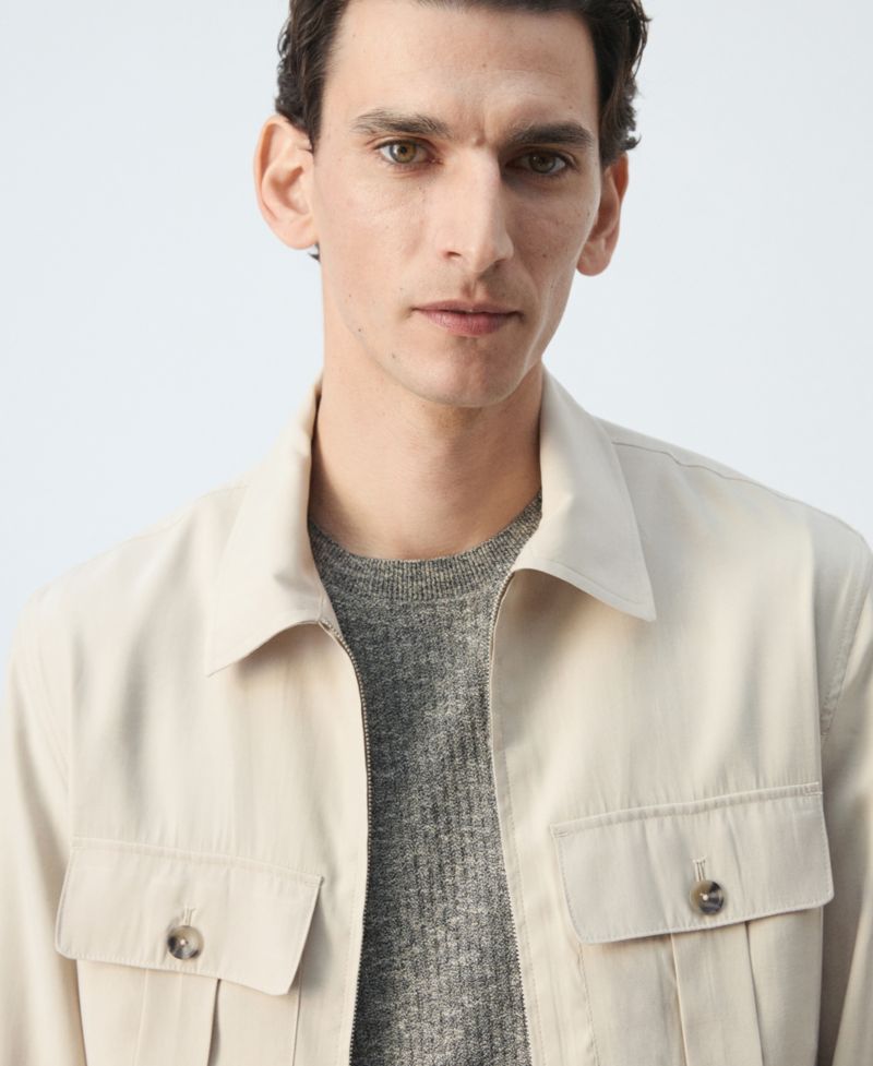 Men's Pockets Regular-Fit Modal Jacket