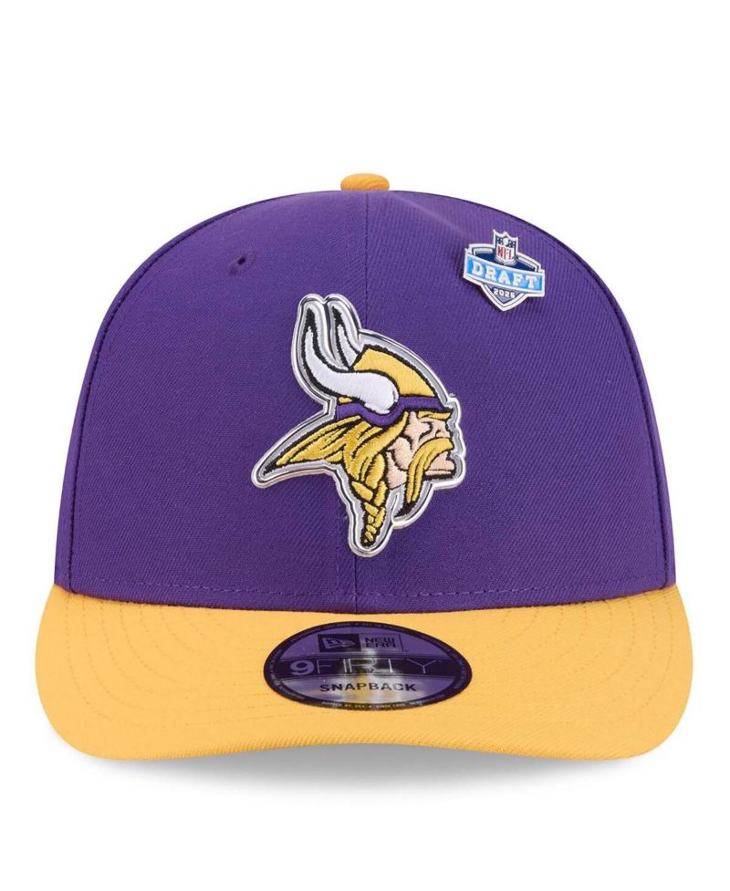Men's Purple/Gold Minnesota Vikings 2026 NFL Draft On Stage Pre-Curved 9FIFTY Snapback Hat