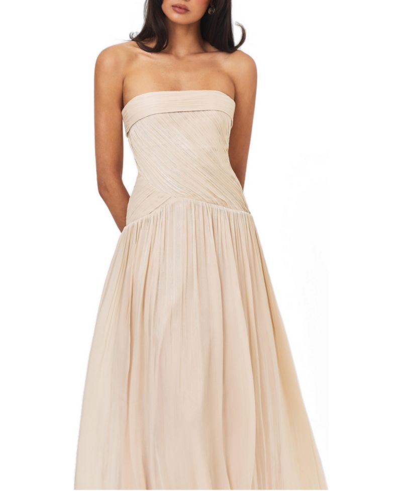 Women's Olivine Strapless Maxi Crystal Organza Dress