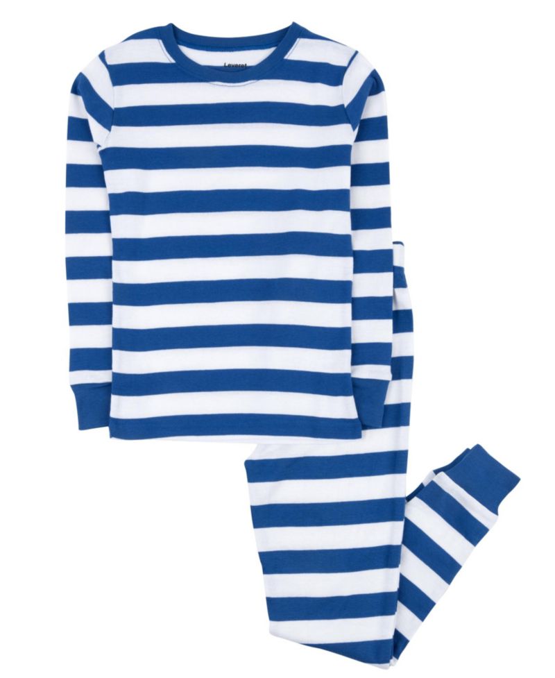 Kids Two Piece Cotton Striped Holiday Pajamas