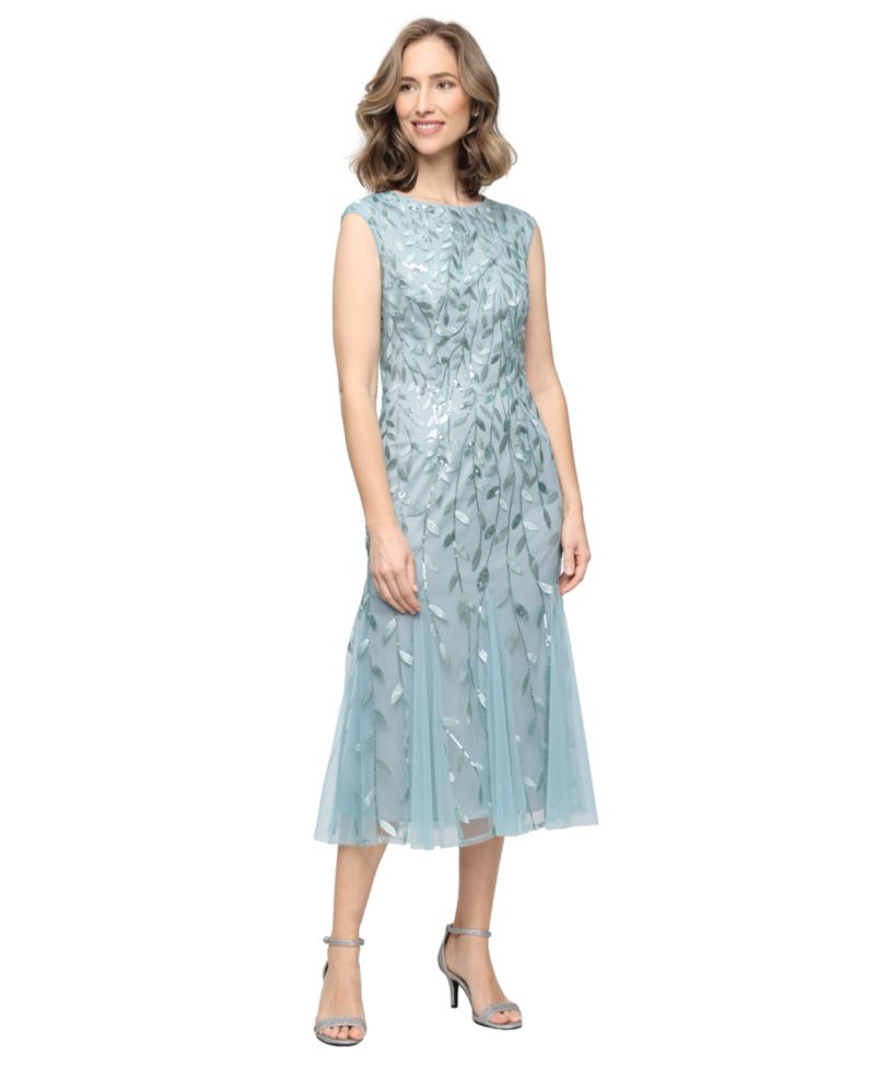 Petite Embroidered Midi Dress