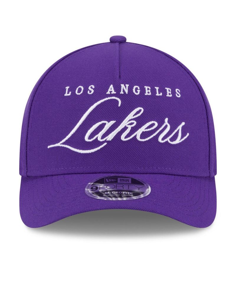Men's Purple Los Angeles Lakers 2025 NBA Draft M-Crown A-Frame 9FORTY Adjustable Hat