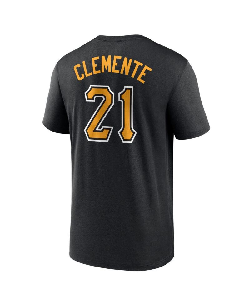 Men's Roberto Clemente Black Pittsburgh Pirates Legend Name and Number Home T-Shirt