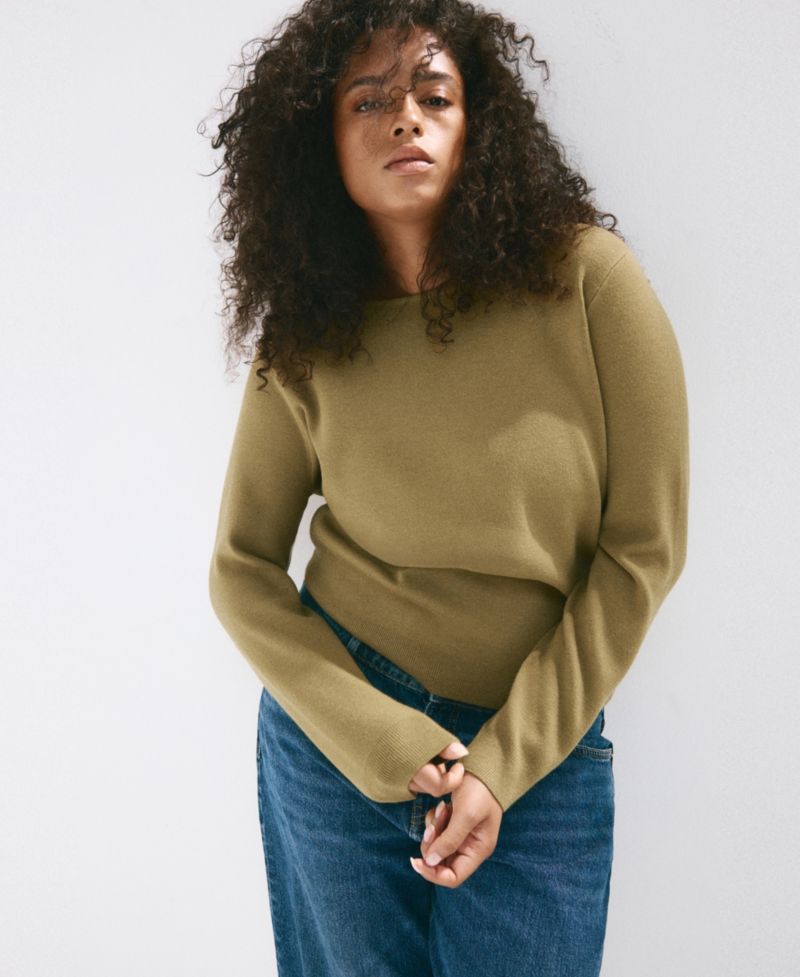 Women's Fine-Knit Boat-Neck Sweater