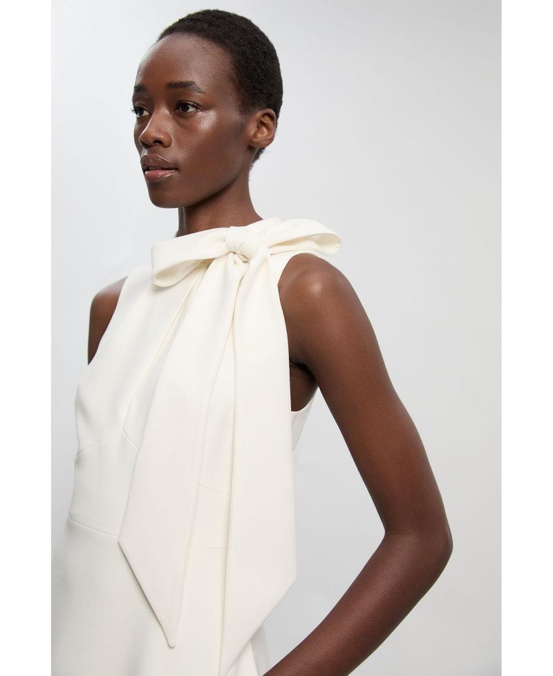 Women's Bow Neck Midi Dress